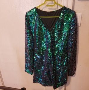 Blue/green romper